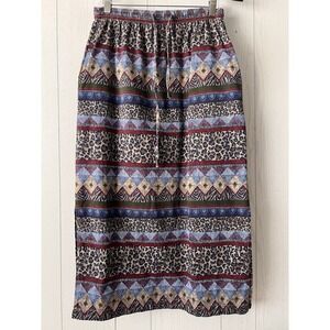 Vintage 90s Western Aztec Skirt Women's‎ Cowboy Pockets Prairie Boho Cotton S